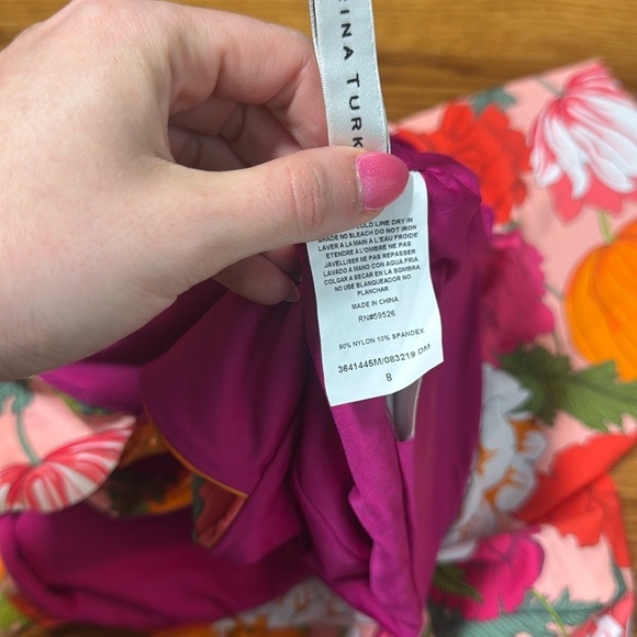 NWOT Trina Turk Standard Sunny Bloom Off Shoulder Ruffled One Piece Swimsuit - Picture 7 of 11